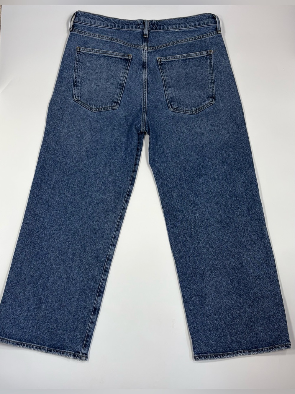 AGOLDE Harper Crop Jeans Size 31 High Rise Wide Leg Crop Medium Wash Denim - Picture 3 of 12